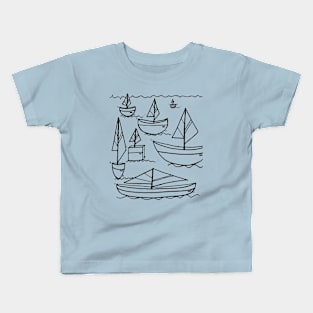 Describing Sailboats Doodle Kids T-Shirt